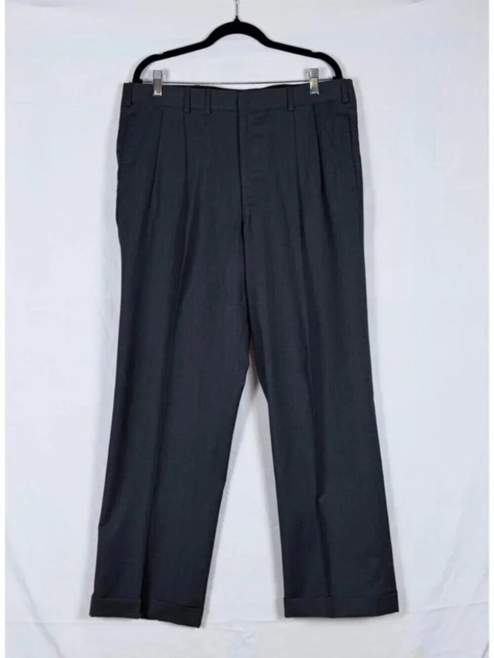 Oxxford Clothes Mens Dress Pants Gray 36x28 Doeskin Wool Bespoke Professional